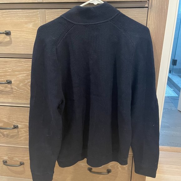 Banana Republic Sweater Bomber Jacket With COOLMAX® Technology Navy Size Medium - Picture 3 of 3